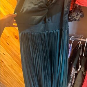 Cupshe Teal Pleated Dress